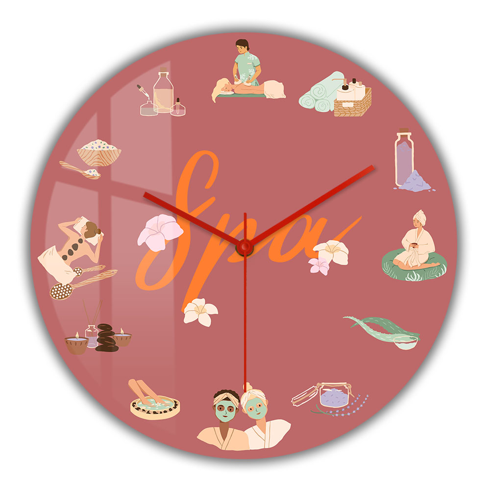 Spa Wellness Center - Horloge murale silencieuse à quartz pour