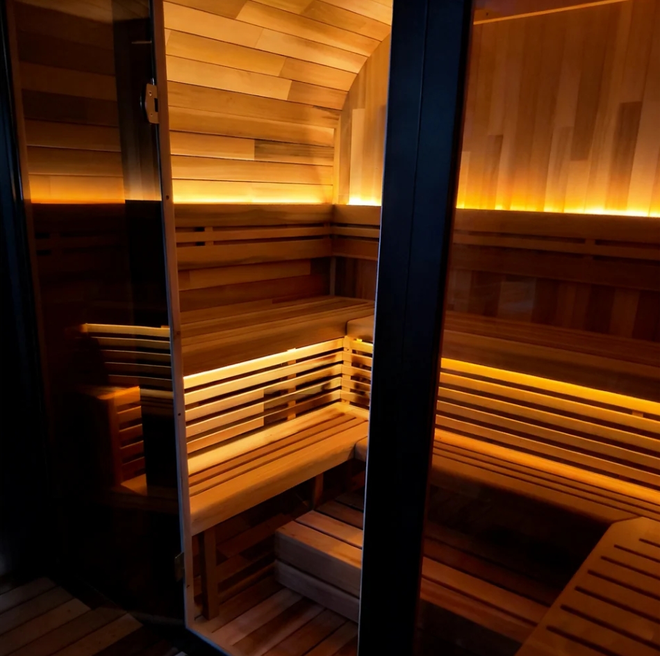 Salle de sauna sèche moderne d - Spa Wellness Luxury avis et prix